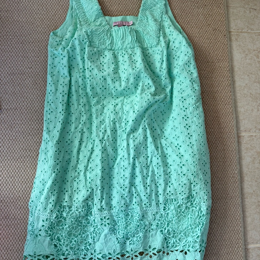 Calypso St. Barth Mint Green Eyelet Ruffle Sundress
